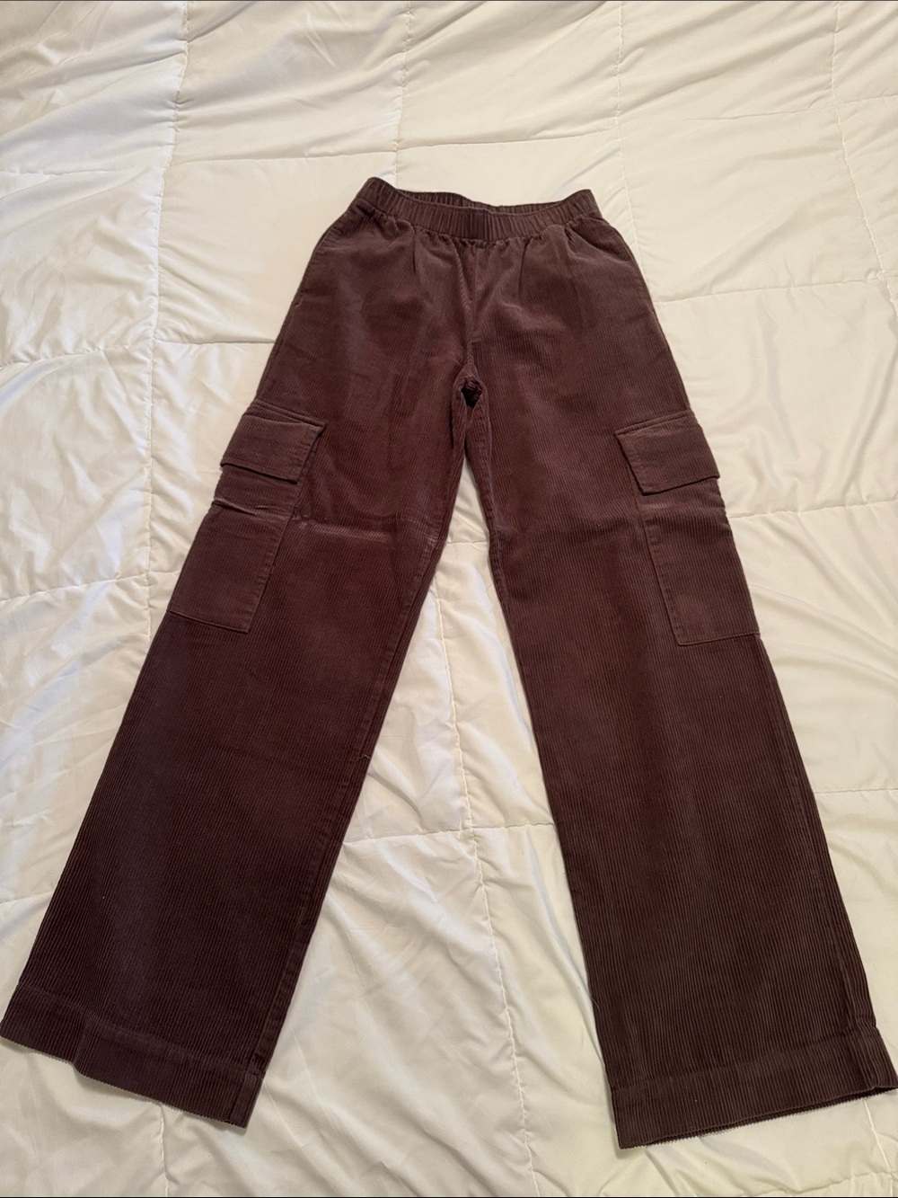 ASOS Brown Corduroy Cargo Pants - Elastic Waist